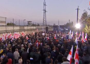 “თავისუფლება მიშას” – რუსთავის ციხესთან მესამე პრეზიდენტის მხარდამჭერი აქცია იმართება