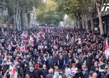 თავისუფლების მოედანზე მიხეილ სააკაშვილის გათავისუფლების მოთხოვნით აქცია მიმდინარეობს