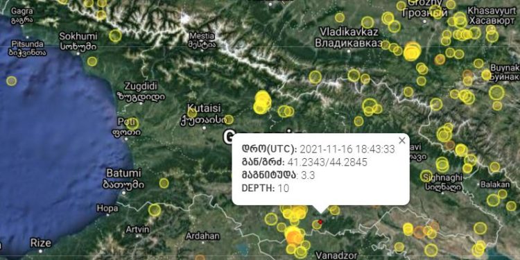 საქართველოში მიწისძვრა მოხდა