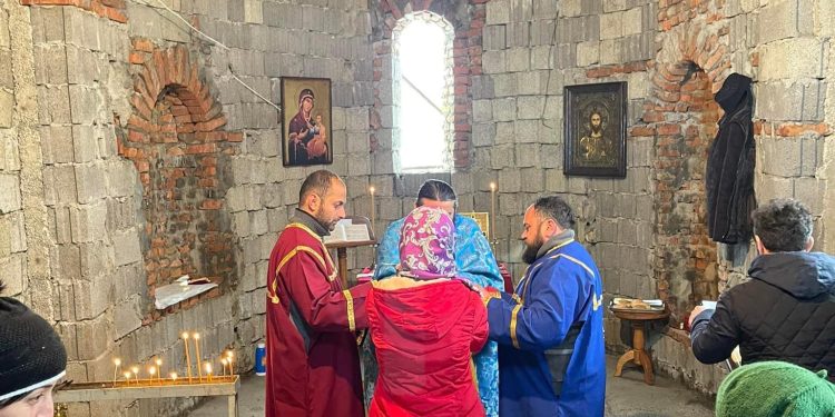 სოფელ ორმეთში ნათლისღების მშენებარე ტაძარში წირვა ჩატარდა