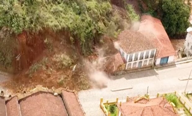 ვიდეო – ბრაზილიაში, ქალაქ პრეტოში, მეწყერმა მე-18 საუკუნის ისტორიული სასახლე დაანგრია