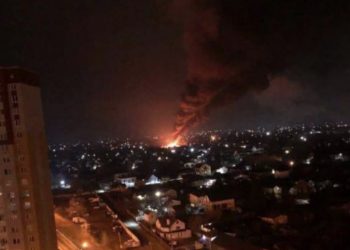 უკრაინის შსს-ს ინფორმაციით, კიევში რუსული საფრენი აპარატი ჩამოაგდეს