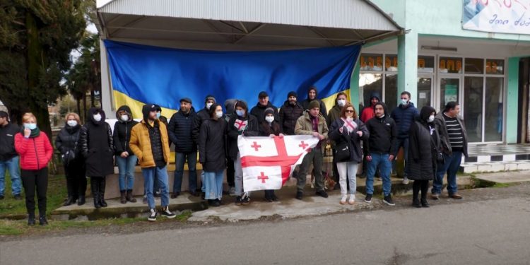 ვიდეო – ალტ-ინფოს ოფისის გახსნის საწინააღმდეგო აქცია ლანჩხუთში