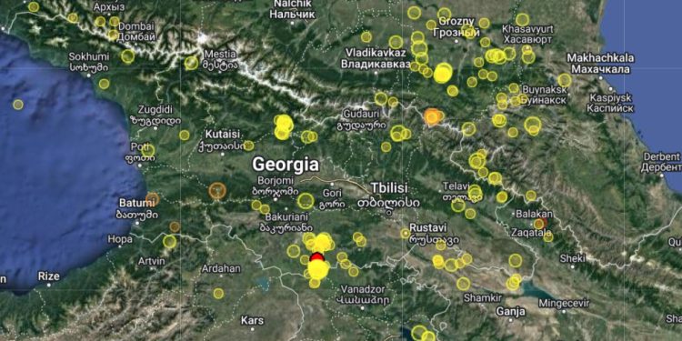 საქართველოში 4.1 მაგნიტუდის სიმძლავრის მიწისძვრა მოხდა
