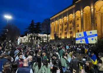 პარლამენტთან უკრაინის მხარდამჭერი აქცია მიმდინარეობს