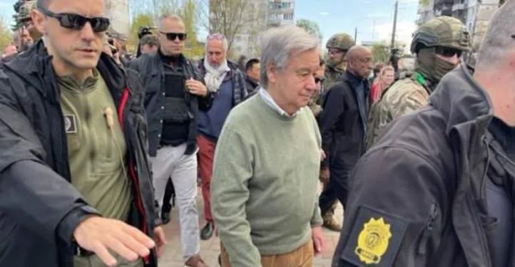 ანტონიო გუტერეში ბოროდიანკაში – როცა ამ განადგურებულ შენობებს ვხედავ, ერთ-ერთ ბინაში ჩემს ოჯახს წარმოვიდგენ, ვხედავ ჩემს შვილიშვილებს, როგორ გამორბიან პანიკით