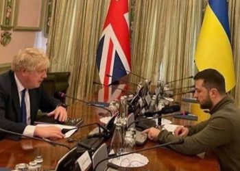 ბორის ჯონსონი კიევში ვოლოდიმირ ზელენსკის ხვდება