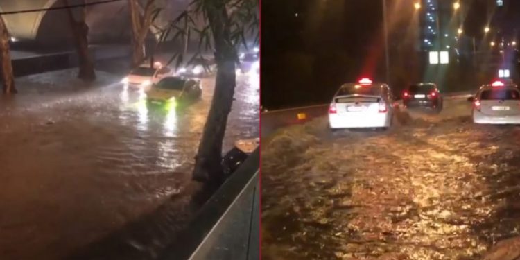 ძლიერი წვიმის შედეგად, თბილისის ნაწილი დაიტბორა