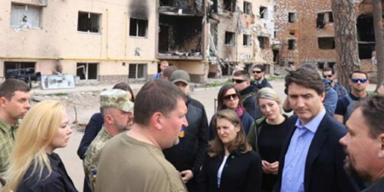 კანადის პრემიერ-მინისტრი ჯასტინ ტრუდო ირპენში ჩავიდა