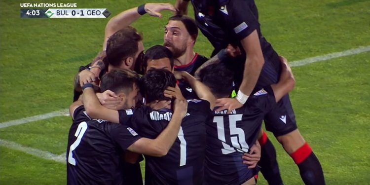 საქრთველოს საფეხბურთო ნაკრებმა ბულგარეთი სტუმრად 5-2 დაამარცხა