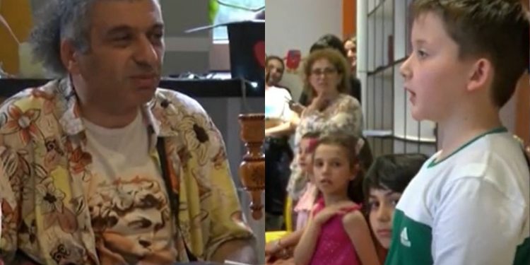 მეოთხე სკოლის მოსწავლეების შეხვედრა პოეტ ვასო გულეურთან