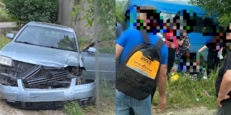 საგურამოს გზაზე მიკროავტობუსი მსუბუქ ავტომობილს დაეჯახა და გზიდან გადავარდა – არიან დაშავებულები