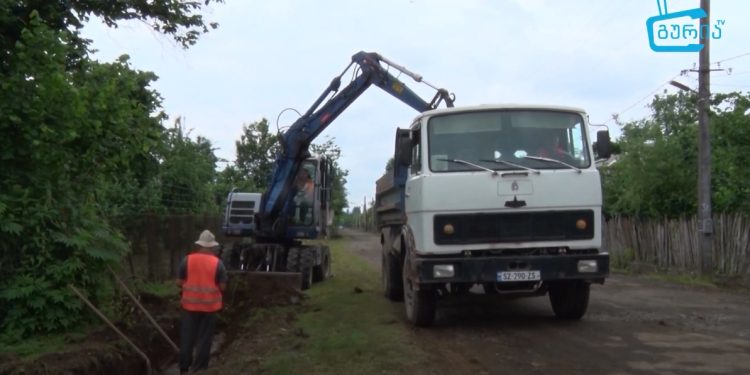 ინფრასტრუქტურული პროექტებით გათვალისწინებული სამუშაოები ოზურგეთში