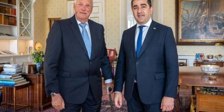 შალვა პაპუაშვილი ნორვეგიის მეფეს შეხვდა