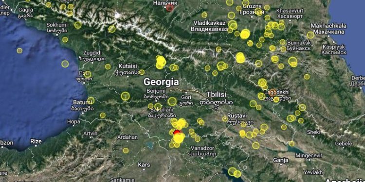 დაახლოებით 1 საათის განმავლობაში საქართველოში 3 მიწისძვრა მოხდა