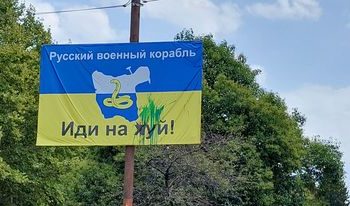 ოზურგეთში უკრაინის მხარდამჭერი ბანერი დააზიანეს