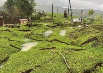 მეწყერული პროცესის ამსახველი კადრები სამეგრელოდან