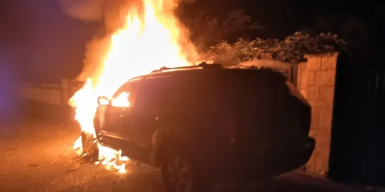 წალენჯიხის მერის ავტომობილი მისივე საცხოვრებელ სახლთან დაწვეს