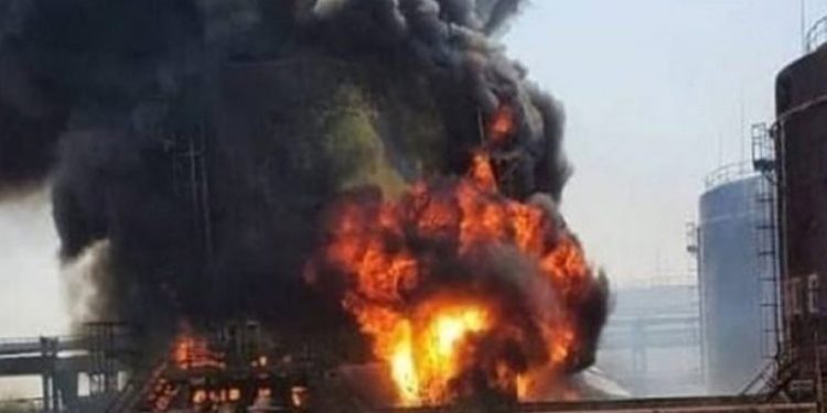 რუსეთში, ბრიანსკის ოლქში, ნავთობის საცავში ხანძარია