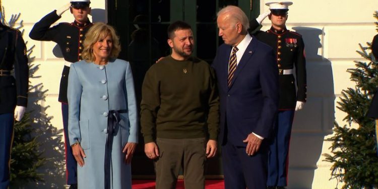 თეთრ სახლში ჯო ბაიდენისა და ვოლოდიმირ ზელენსკის შეხვედრა დაიწყო