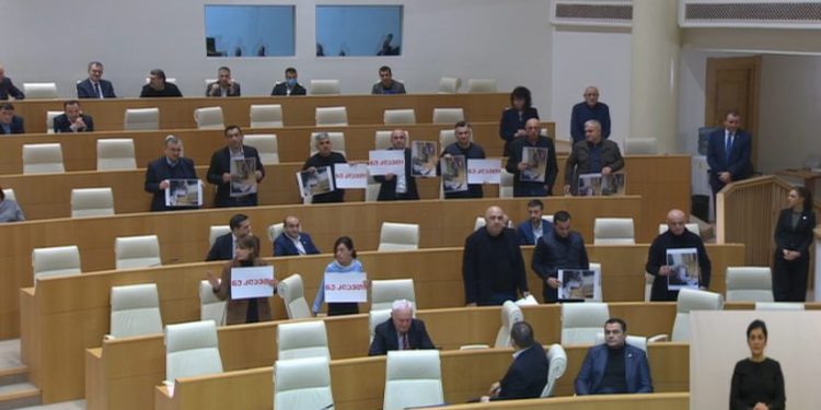 “ნუ კლავთ” – ენმ რატი ბრეგაძეს პარლამენტში პროტესტით დახვდა