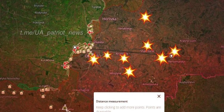 დონეცკის რეგიონის სიღრმეებში რუსულ პოზიციებზე უკრაინული არტილერიის მიერ მძლავრი დარტყმები განხორციელდა