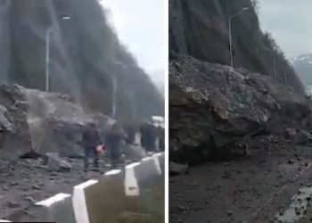 ბათუმი-სარფის ავტომაგისტრალზე კლდე ჩამოიშალა