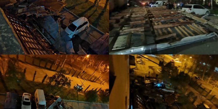 ოზურგეთში ძლიერმა ქარმა კორპუსს სახურავი გადახადა