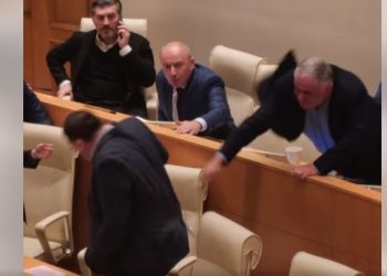 ვიქტორ ჯაფარიძემ ტარიელ ნაკაიძეს მიკროფონი ჩაარტყა-დაპირისპირება პარლამენტში (+ვიდეო)