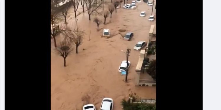 თურქეთში მიწისძვრით დაზარალებულ რეგიონში ძლიერი წყალდიდობაა (+ვიდეო)