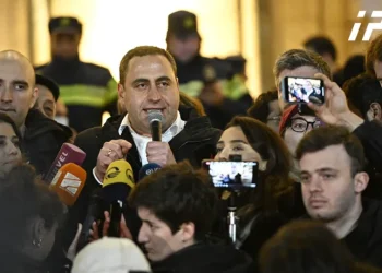 აქციის მონაწილეები „ქართულ ოცნებას“ ე.წ. აგენტების შესახებ კანონის უკან გაწვევისა და აქციაზე დაკავებული პირების გათავისუფლების მოთხოვნით მიმართავენ, რისთვისაც 1-საათიან ვადას აძლევენ