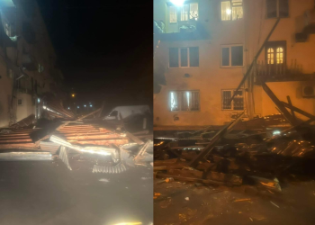 კორპუსი სახურავის გარეშე და დამტვრეული ავტომობილები – ძლიერი ქარი ოზურგეთში