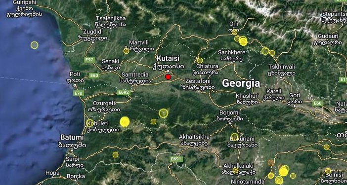 საქართველოში, ქუთაისთან ახლოს მიწისძვრა მოხდა