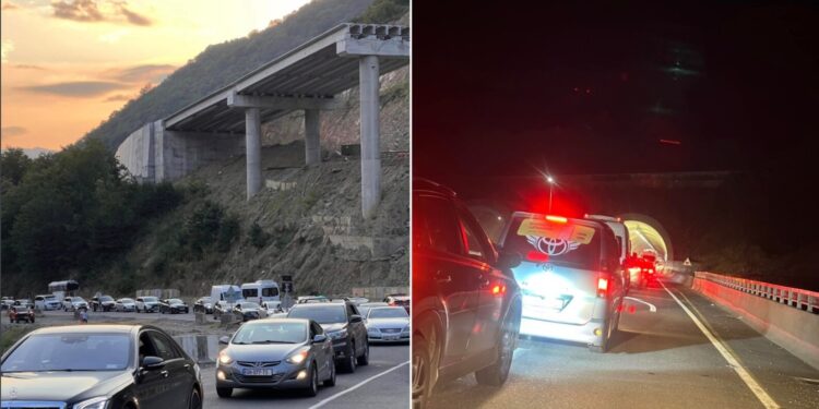 რიკოთის უღელტეხილზე ბოლო რამდენიმე საათია საცობია