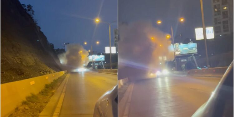 თბილისში ჭაბუა ამირეჯიბის გზატკეცილზე კლდის ნაწილი ჩამოიშალა