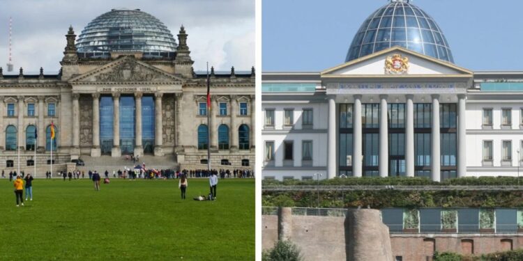 გერმანიის პარტიამ, ვიდეორგოლში თბილისის პრეზიდენტის სასახლე გამოიყენა, ნაცვლად რაიხსტაგის შენობისა