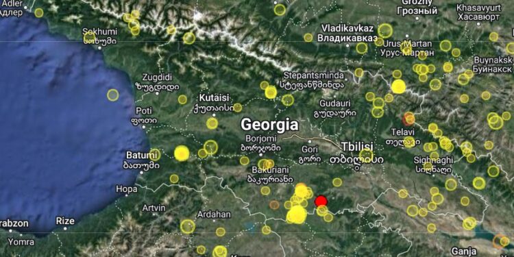 საქართველოში 4.1 მაგნიტუდის სიმძლავრის მიწისძვრა მოხდა