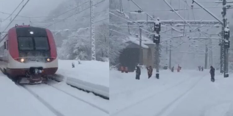 “უამინდობის გამო სამგზავრო მატარებლები სხვადასხვა ლოკაციაზე არიან გაჩერებული” – საქართველოს რკინიგზის განცხადება