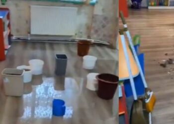 ქუთაისის საბავშვო ბაღში ჭერი დაზიანდა და ოთახები დაიტბორა