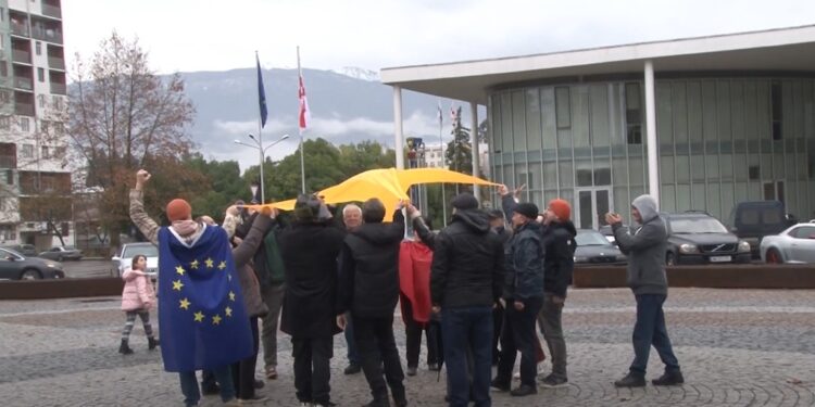 ოზურგეთში ევროკავშირის დროშის ვარსკვლავი გაიშალა