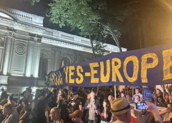 აქციის მონაწილეებმა პარლამენტს “ცოცხალი ჯაჭვი” შემოარტყეს