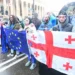 აქციის მონაწილეებმა რუსთაველის გამზირზე ე.წ. ცოცხალი ჯაჭვი გააკეთეს