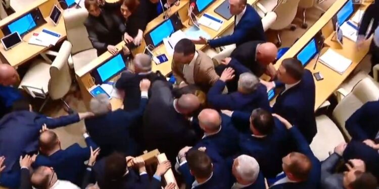 ვიდეო – პარლამენტში ფიზიკური დაპირისპირება იყო