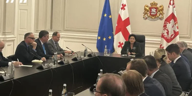 სალომე ზურაბიშვილი საქართველოში ევროკავშირის წევრი ქვეყნების ელჩებს ხვდება