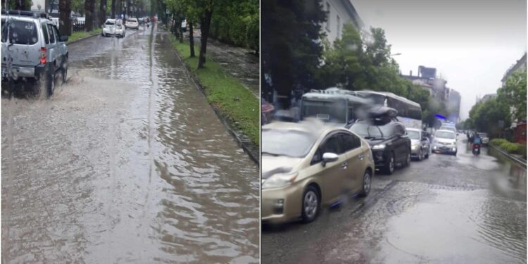 ძლიერმა წვიმამ ბათუმში მოძრაობის შეფერხება გამოიწვია