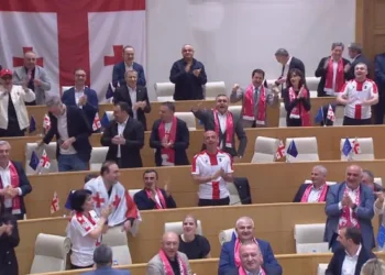 ვიდეო – „ქართული ოცნების“ დეპუტატებმა პარლამენტის სხდომათა დარბაზში სიმღერა „გაიღიმე“ შეასრულეს