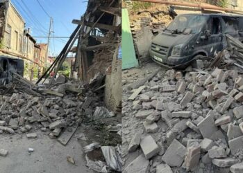 თბილისში სახლის კედელი ჩამოინგრა