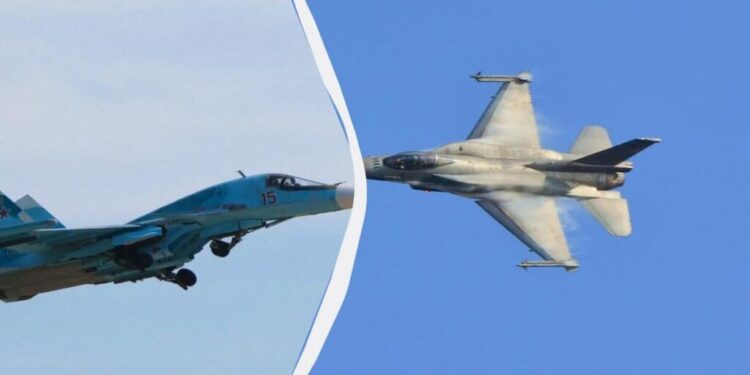 უკრაინელებმა დასავლური „F 16“-ის ტიპის ავიაგამანდურებლით რუსული ავიაგამანდგურებელ-ბომბდამშენი, „სუ-34“ ჩამოაგდეს