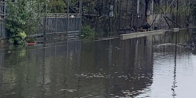 უხვმა ნალექმა ფოთში პრობლემები შექმნა