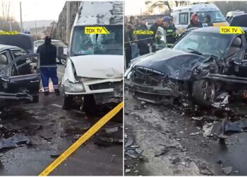 ვიდეო – ერთმანეთს მსუბუქი ავტომობილი და მიკროავტობუსი შეეჯახა – ავარია ახალციხე-ვალის გზაზე